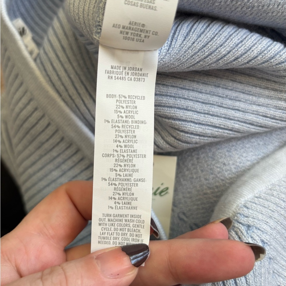 Aerie Light Blue Ribbed Top - Picture 4 of 4
